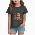 thumbnail image 1 of NOLDARES Christmas Shirts for Girl Merry Christmas Short Sleeve Tshirt Christmas Tree Holiday Tops,A635-Grey, 1 of 6