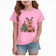 thumbnail image 1 of NOLDARES Christmas Shirts for Girl Merry Christmas Short Sleeve Tshirt Christmas Tree Holiday Tops,A635-Pink, 1 of 6