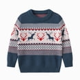 thumbnail image 1 of NOLDARES Christmas Sweater Kids,Toddler Boys Sweater Kids Winter Warm Sweater Crewneck Pullover Tops,A112-Blue, 1 of 4