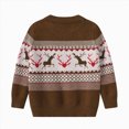 thumbnail image 1 of NOLDARES Christmas Sweater Kids,Toddler Boys Sweater Kids Winter Warm Sweater Crewneck Pullover Tops,A112-Coffee, 1 of 6