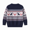 thumbnail image 1 of NOLDARES Christmas Sweater Kids,Toddler Boys Sweater Kids Winter Warm Sweater Crewneck Pullover Tops,A112-Navy, 1 of 4