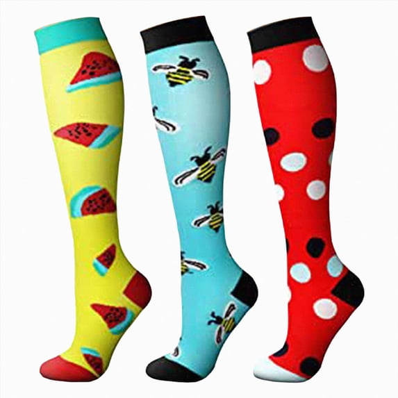 NOLDARES Compression Socks 20-30 mmHg Long Knee High Socks for Women Men Support Athletic Travel Daily Wear 3 Pairs(S035-Beige)