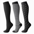 thumbnail image 1 of NOLDARES Compression Socks 20-30 mmHg Long Knee High Socks for Women Men Support Athletic Travel Daily Wear 3 Pairs(S035-Grey), 1 of 9
