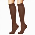 thumbnail image 1 of NOLDARES Compression Socks for Women Men, Breathable 15-20 mmHg Circulation for Flying, Running, Nurses, Pregnancy, 2 Pairs(R023-Coffee), 1 of 4