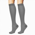 thumbnail image 1 of NOLDARES Compression Socks for Women Men, Breathable 15-20 mmHg Circulation for Flying, Running, Nurses, Pregnancy, 2 Pairs(R023-Grey), 1 of 4