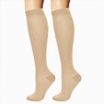 thumbnail image 1 of NOLDARES Compression Socks for Women Men, Breathable 15-20 mmHg Circulation for Flying, Running, Nurses, Pregnancy, 2 Pairs(R023-WH2), 1 of 4
