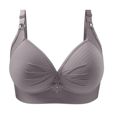 NOLDARES Daisy Bras for Older Women, 2025 New Daisy Bra for Seniors Front Closure Cotton Bras, Full Coverage No Underwire Bra (Gray, 44)
