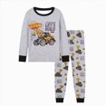 thumbnail image 1 of NOLDARES Enfants Toddler Long Sleeve Cartoon Pattern Pajamas Soft Kids Fall Winter Pijama(M531-Yellow), 1 of 5