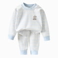 thumbnail image 1 of NOLDARES Fall Winter Toddler Baby Boy Outfit Dinosaur Embroidered Long Sleeve Sweatshirt Pullover Tops and Pants Set Size:80,Blue, 1 of 8