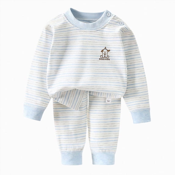 NOLDARES Fall Winter Toddler Baby Boy Outfit Dinosaur Embroidered Long Sleeve Sweatshirt Pullover Tops and Pants Set Size:80,Blue