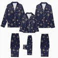 thumbnail image 1 of NOLDARES Family Christmas Pajamas Matching Sets Button Down Xmas Pjs Sets Holiday Sleepwear Long Sleeve Nightwear,A510-Navy, 1 of 9