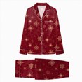 thumbnail image 1 of NOLDARES Family Christmas Pajamas Matching Sets Button Down Xmas Pjs Sets Holiday Sleepwear Long Sleeve Nightwear,A511-Wine, 1 of 6