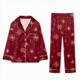 thumbnail image 1 of NOLDARES Family Christmas Pajamas Matching Sets Button Down Xmas Pjs Sets Holiday Sleepwear Long Sleeve Nightwear,A512-Wine, 1 of 6
