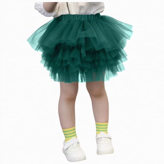 NOLDARES Girl Tutu Skirt, Ballet Tutu Skirt 2-8 Years Fluffy Ballet Dress Up Costume for Kids Party(Dark Green,2-3 Years)
