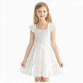thumbnail image 1 of NOLDARES Girl's Dresses Cute Print Short Sleeve Casual Sundress for Girls 4-10 Years(White,18-24 Months), 1 of 4
