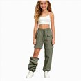 thumbnail image 1 of NOLDARES Girl's Wide Leg Sweatpants Elastic Waist Athletic Long Joggers with Pockets Causal Baggy Kids Sports Pants(AG,5-6 Years), 1 of 7