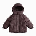 thumbnail image 1 of NOLDARES Girls' Boys' Hooded Puffer Jacket Winter Warm Down Ski Jacket Coat for Little & Big Kid,A048-Coffee, 1 of 9