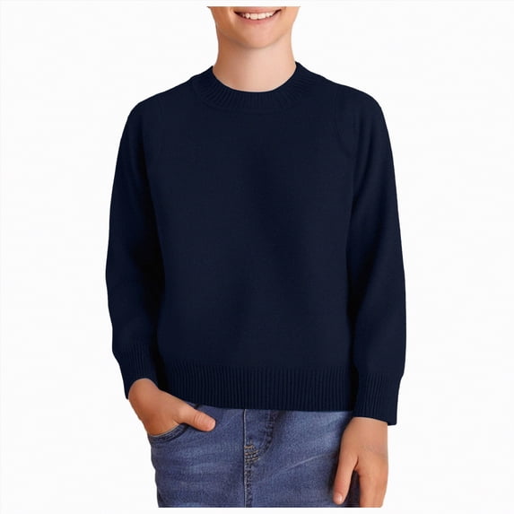 NOLDARES Girls Cardigan Sweater School Uniforms Toddler Long Sleeve Button Knit Solid Sweaters Tops(Navy,3 Years)