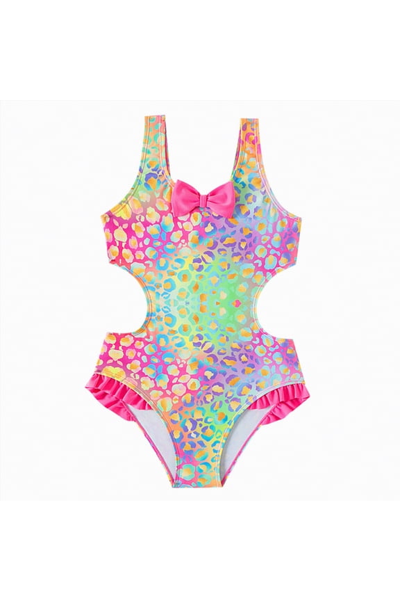 Girls Crossback One Piece Bathing Suit Quick Dry Beach Swimwear(Hot Pink,11-12 Years)