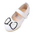 thumbnail image 1 of NOLDARES Girls Dress Shoes Mary Jane Low Heel Princess Flower Wedding Flats Glitter Shoes for Toddler/Little Kid/Big Kids(White,7), 1 of 6