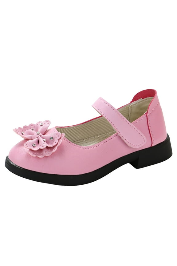 Girls Dress Shoes Slip-on Glitter Ballet Flats for Wedding, Party, Birthday, Prom, Little Kid/Big Kid(Pink,4.5-5 Years)