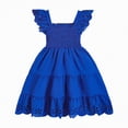 thumbnail image 1 of NOLDARES Girls Flutter Sleeve Floral Dresses, Kids Spring Summer Dress, Teen Hawaiian Maxi Long Dresses(Blue,3-4 Years), 1 of 7