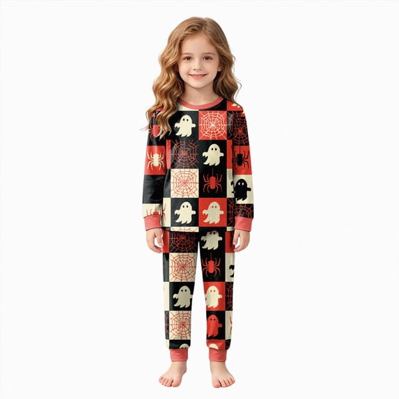 NOLDARES Girls Halloween Pajamas Sleepwear Two Piece Halloween Jammies