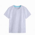 thumbnail image 1 of NOLDARES Girls/Kids/Toddlers Crew Neck Cotton T-Shirts Short Sleeve Summer Basic Tops(Grey,9-10 Years), 1 of 4