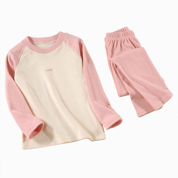 NOLDARES Girls’ Pajama Sets Snug Fit Soft Long Sleeve Jammies Tops & Sleepwear Pants PJS Set Loungewear Nightwear(S320-Pink)