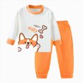 thumbnail image 1 of NOLDARES Girls Pajamas Long Sleeve 2 Piece Nightwear Set with Printed Kids Sleepwear PJs Loungewear(S311-Orange), 1 of 8