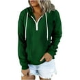 thumbnail image 1 of NOLDARES Half Zip Sweatshirt Women Fall Fashion 2024 Oversizds 1/4 Zip Sweatshirt Trendy Pullover Sweatshirts(Green,L), 1 of 6