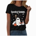 thumbnail image 1 of NOLDARES Halloween Oversized Shirts for Women Spooky Season T-Shirt Halloween Pumpkin Costume Ghost Fall Tees Top,Black,M, 1 of 5