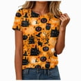 thumbnail image 1 of NOLDARES Halloween Shirts for Women Cute Ghost with Coffee Pumpkin Shirts Cute Fall Short Sleeve Graphic Tee Tops(Yellow,XXL), 1 of 9