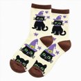 thumbnail image 1 of NOLDARES Halloween Socks for Women Girls, 1 Pairs Ghosts Print, Colorful Pattern Novelty Cute(Z189-Beige), 1 of 3