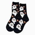 thumbnail image 1 of NOLDARES Halloween Socks for Women Girls, 1 Pairs Ghosts Print, Colorful Pattern Novelty Cute(Z189-Black), 1 of 4
