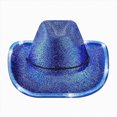 thumbnail image 1 of NOLDARES Halloween Sparkly Kids Cowboy Hat Boys Girls Western Glitter Cowgirl Party Hats(Blue,9-15 Y), 1 of 5