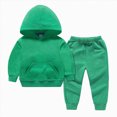thumbnail image 1 of NOLDARES Hoodie Sweatsuit Set for Boys 2 Piece Hoodie Jogger Sweatpants Tracksuit Kids Athletic Solid Outfits(T048-Green), 1 of 4