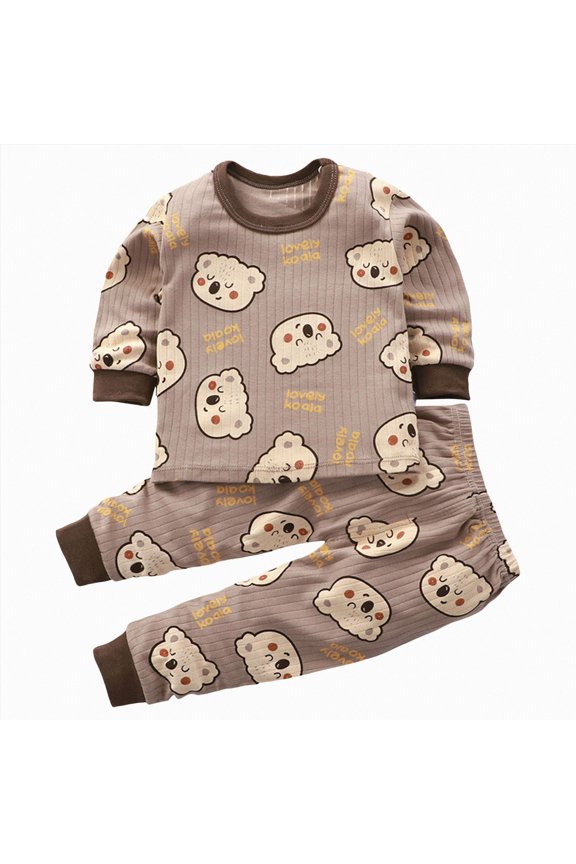 Infant Baby Boy Fall Winter Clothes Outfit Hooded Long Sweatshirt Pant Set Toddler Baby Boy Fall Outfits Long Sleeve Shirt Pants Set(M547-Brown)