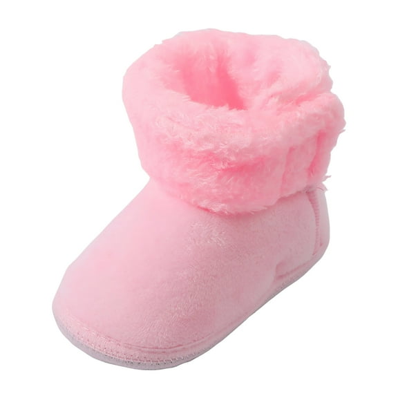 NOLDARES Boots Winter Baby Girl Shoes Soft Sole Anti-Slip Toddler Snow Warm Prewalker Boots(Pink,9-12 Months)