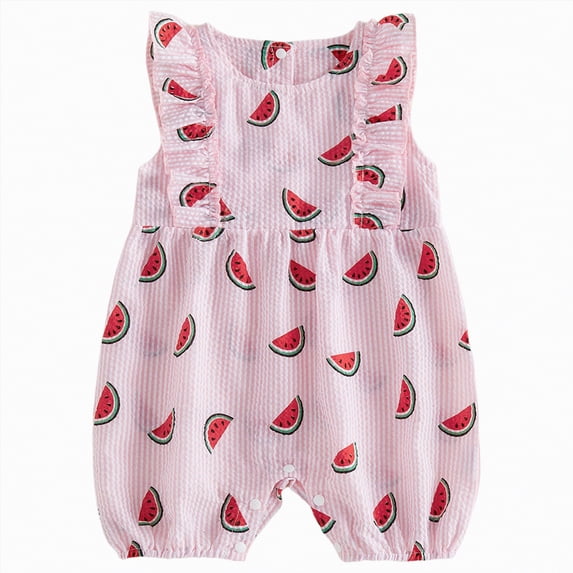 NOLDARES Infant Toddler Baby Girl Summer Clothes Short Sleeve Romper Jumpsuit Dress One Piece Bodysuit Summer Outfit(Pink,0-3 Months)