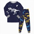 thumbnail image 1 of NOLDARES Infant Toddler Boy 2 Piece Fall Winter Clothes Long Sleeve Sweatshirt Tops and Pants Set Cute Print Outfits Clothing(Navy,4-5 Y), 1 of 5