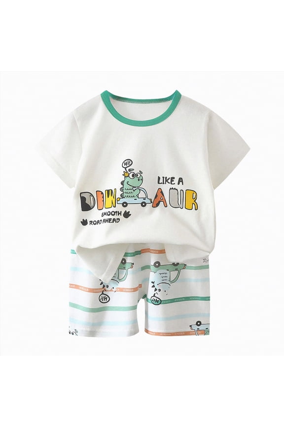 Infant Toddler Boy Summer Clothes Set Short Sleeve Graphic Tee Shorts Play Outfit Blazer,2-3 Y