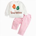 thumbnail image 1 of NOLDARES Infant Toddler Girls Cute Fall Winter Clothes 2pcs Long Sleeve Sweatshirt and Pants Set Print Outfits Clothing(White,2-3 Y), 1 of 9