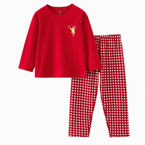 NOLDARES Kids Child Toddler Boy Pajamas Pj Set Long Sleeve Snug Fit Soft & Cozy & Loungewear Fall Winter Sleepwear 6-12 Months 12-24 Months 2t 3t 4t 5t 6t 7t 8t 9t Children,Watermelon Red,10-11 Y