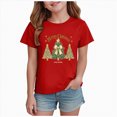 thumbnail image 1 of NOLDARES Kids Christmas Shirt Girls Boys Merry Christmas Tshirt Xmas Tree Short Sleeve Tops Xmas Gifts Christmas Party Outfits(D107-Red), 1 of 6