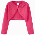 thumbnail image 1 of NOLDARES Kids Girls Cardigan Long Sleeve Button Toddler Cardigan Knit Sweater(Hot Pink,7-8 Y), 1 of 9