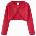 thumbnail image 1 of NOLDARES Kids Girls Cardigan Long Sleeve Button Toddler Cardigan Knit Sweater(Red,8-9 Y), 1 of 9