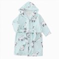 thumbnail image 1 of NOLDARES Kids Hooded Bathrobe Girls Soft Plush Hooded Flannel Pajamas Sleepwear Boys Spa Robe,Light Blue,18-24 M, 1 of 6