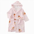 thumbnail image 1 of NOLDARES Kids Hooded Bathrobe Girls Soft Plush Hooded Flannel Pajamas Sleepwear Boys Spa Robe,Pink,6-7 Y, 1 of 6