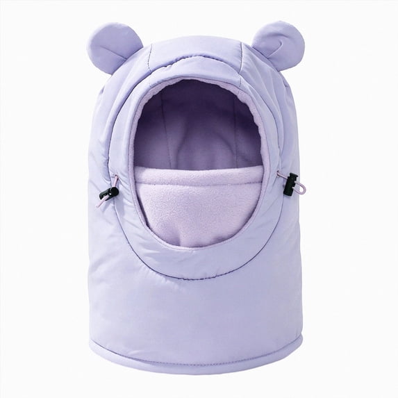 NOLDARES Kids Ski Mask for Boys Girls,Balaclava Fleece Winter Face Mask Hat for Kids Toddler, Warm Hood Neck Scarf(K109-Purple)